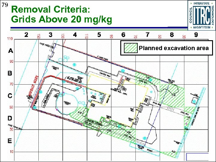 79 Removal Criteria: Grids Above 20 mg/kg Planned excavation area 