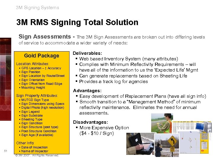 3 M Signing Systems 3 M RMS Signing Total Solution Sign Assessments - The