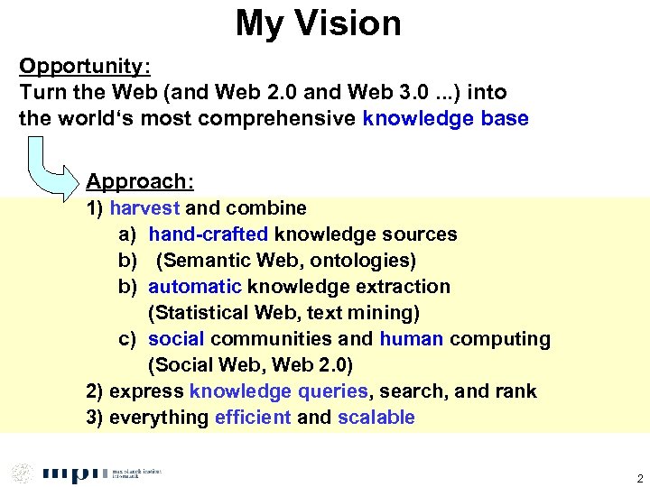 My Vision Opportunity: Turn the Web (and Web 2. 0 and Web 3. 0.