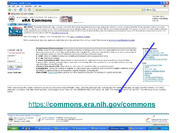 https: //commons. era. nih. gov/commons 28 
