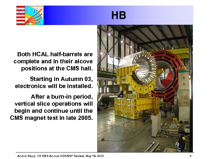 HB Both HCAL half-barrels are complete and in their alcove positions at the CMS