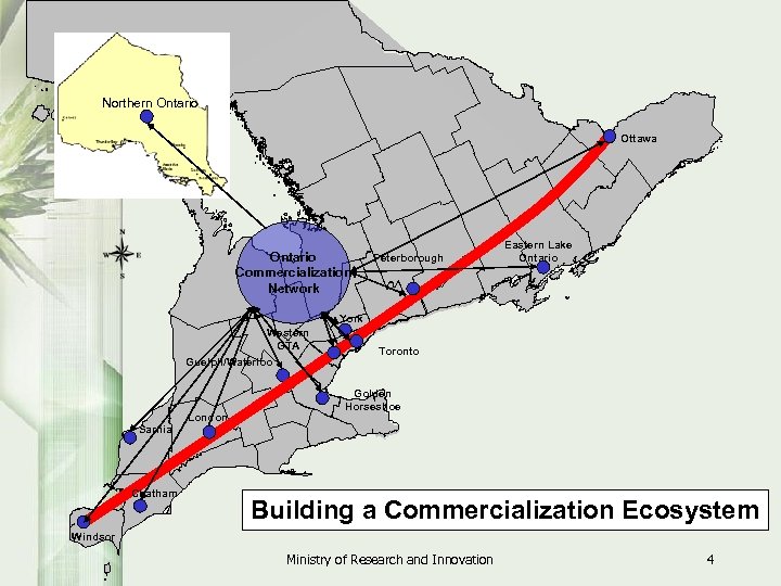 Northern Ontario Ottawa Ontario Commercialization Network Peterborough Eastern Lake Ontario York Western GTA Guelph/Waterloo