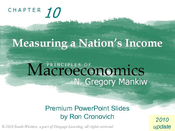 CHAPTER 10 Measuring a Nation’s Income Macroeconomics PRINCIPLES OF N. Gregory Mankiw Premium Power.