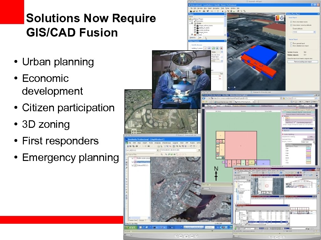 Solutions Now Require GIS/CAD Fusion • Urban planning • Economic development • Citizen participation