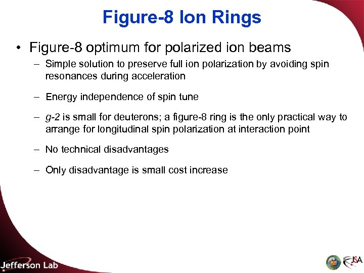 Figure-8 Ion Rings • Figure-8 optimum for polarized ion beams – Simple solution to