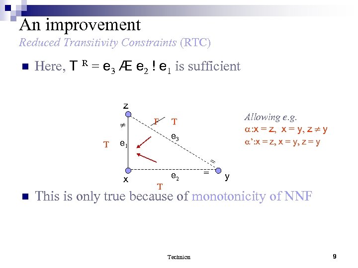 Generating Minimum Transitivity Constraints In P Time For Deciding