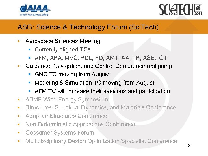 ASG: Science & Technology Forum (Sci. Tech) • Aerospace Sciences Meeting § Currently aligned