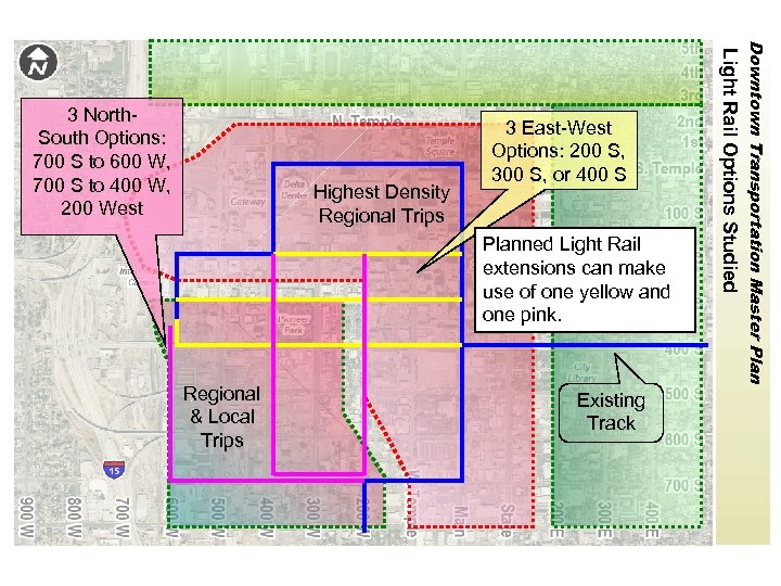 Planned Light Rail extensions can make use of one yellow and one pink. Regional