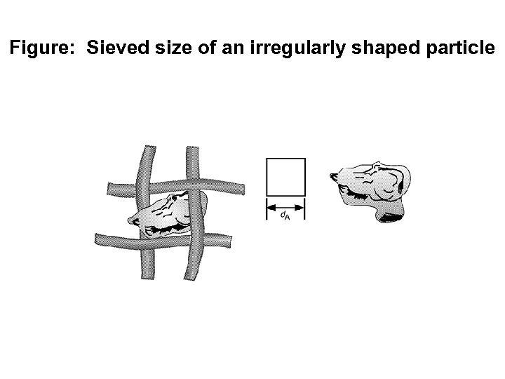 Figure: Sieved size of an irregularly shaped particle 