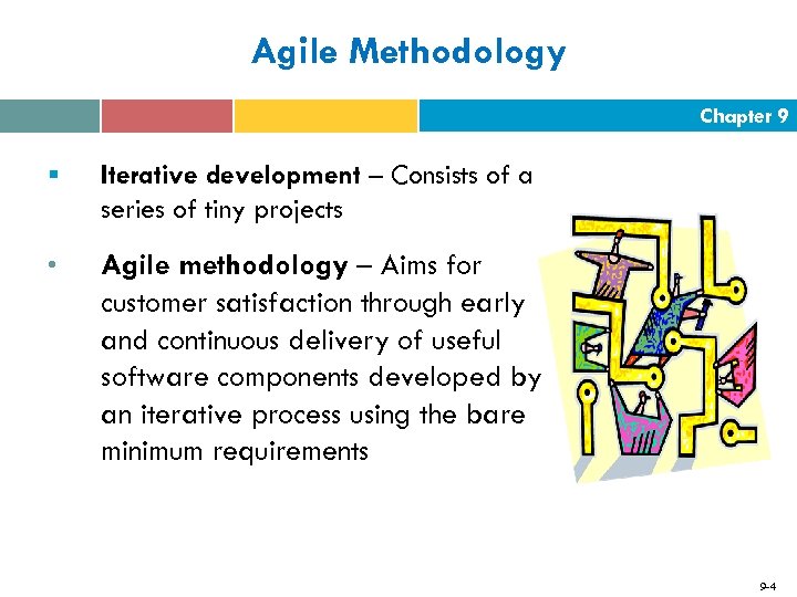 Agile Methodology Chapter 9 § Iterative development – Consists of a series of tiny