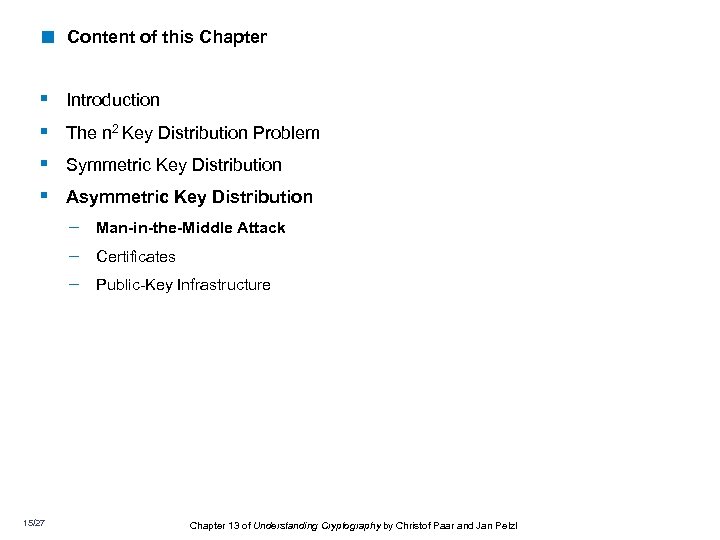 < Content of this Chapter § § Introduction The n 2 Key Distribution Problem