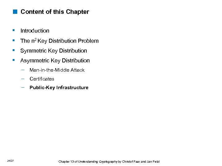 < Content of this Chapter § § Introduction The n 2 Key Distribution Problem