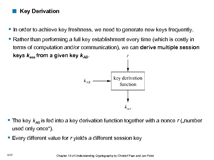 < Key Derivation § In order to achieve key freshness, we need to generate