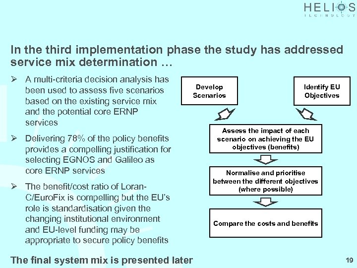 In the third implementation phase the study has addressed service mix determination … Ø