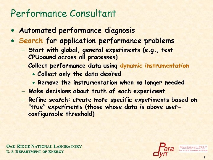 Performance Consultant · Automated performance diagnosis · Search for application performance problems - Start