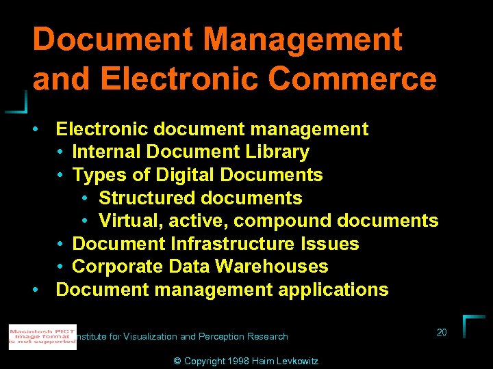 Document Management and Electronic Commerce • Electronic document management • Internal Document Library •