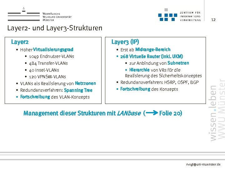 12 Layer 2 - und Layer 3 -Strukturen Layer 2 • Hoher Virtualisierungsgrad •