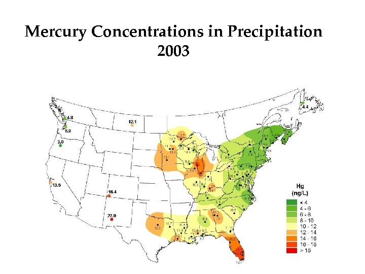 Mercury Concentrations in Precipitation 2003 