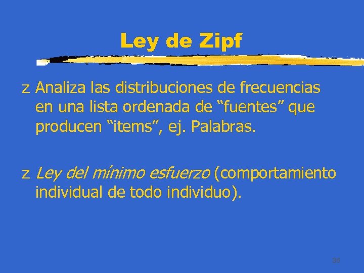 Ley de Zipf z Analiza las distribuciones de frecuencias en una lista ordenada de