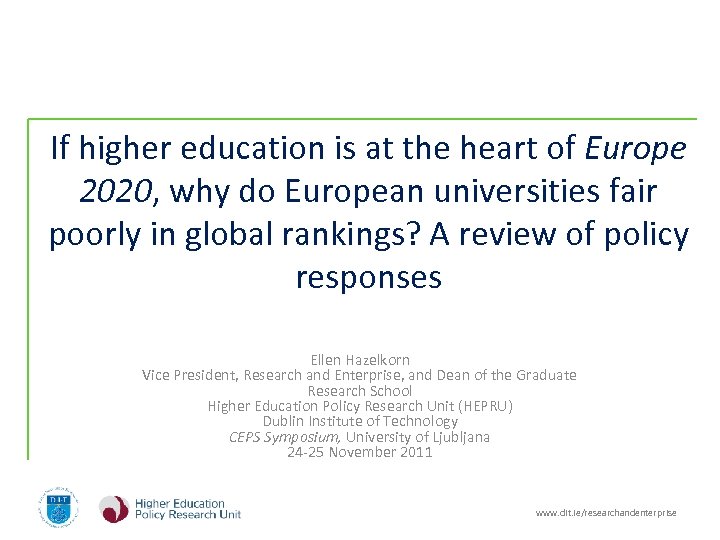 If higher education is at the heart of Europe 2020, why do European universities