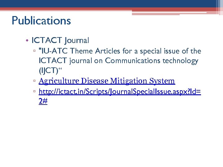 Publications • ICTACT Journal ▫ 