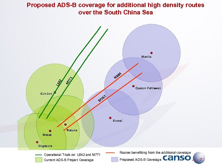 Proposed ADS-B coverage for additional high density routes over the South China Sea 71