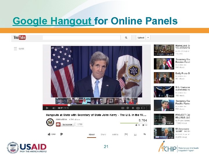Google Hangout for Online Panels 21 