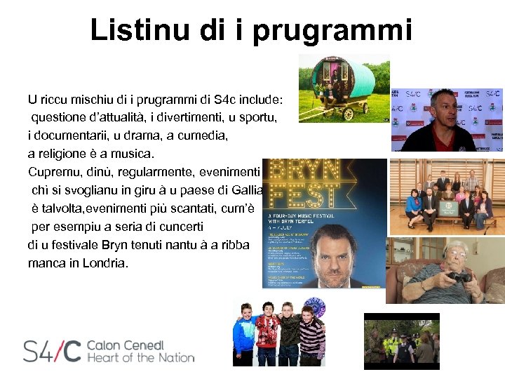 Listinu di i prugrammi U riccu mischiu di i prugrammi di S 4 c