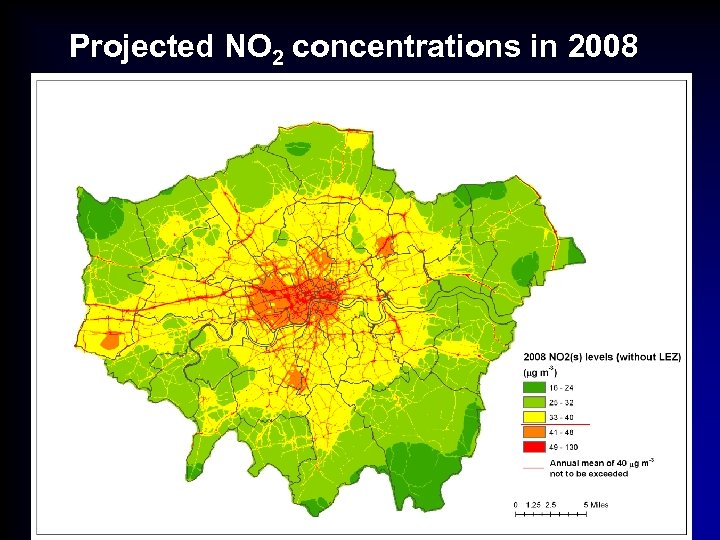 Projected NO 2 concentrations in 2008 