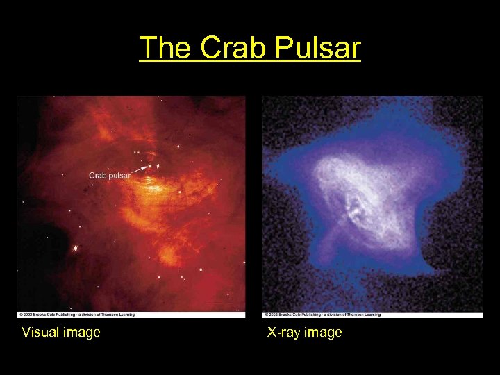 The Crab Pulsar Visual image X-ray image 
