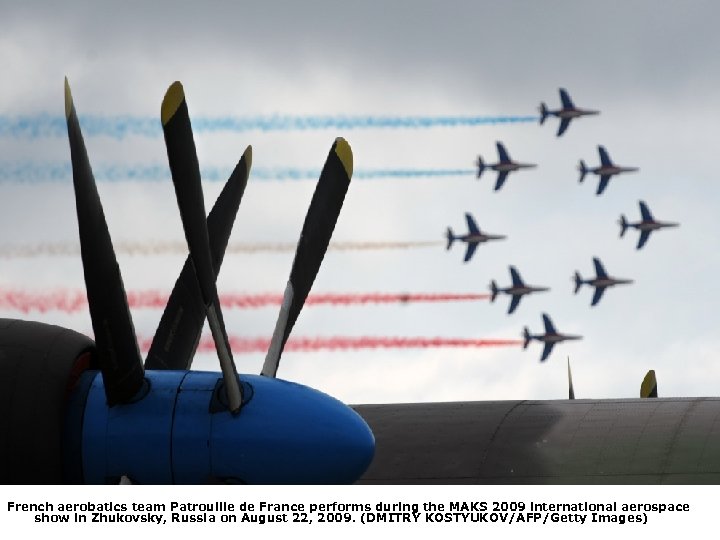 French aerobatics team Patrouille de France performs during the MAKS 2009 international aerospace show