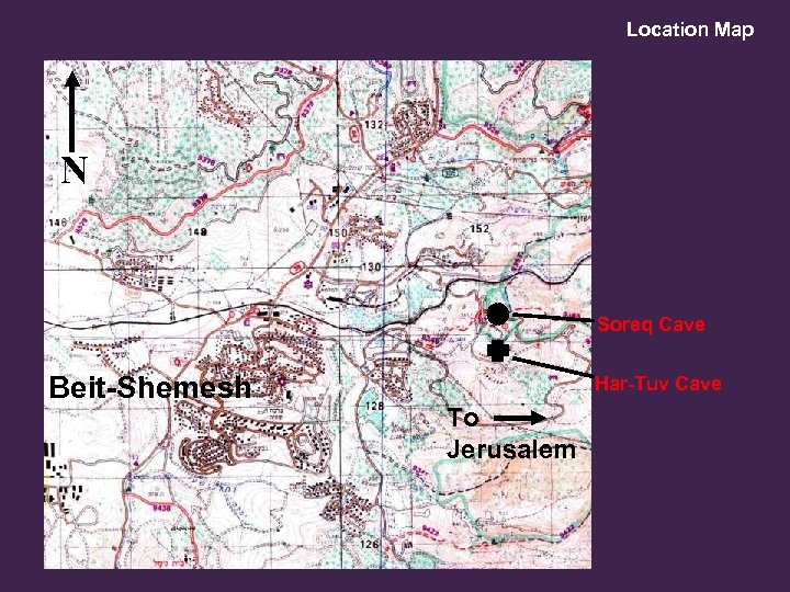 Location Map Eshtaol N Soreq Cave Beit-Shemesh Har-Tuv Cave To Jerusalem 