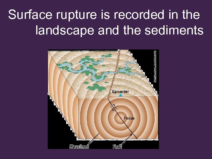 Surface rupture is recorded in the landscape and the sediments 