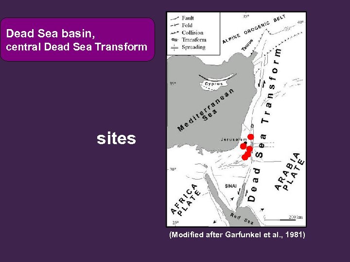 Dead Sea basin, central Dead Sea Transform sites (Modified after Garfunkel et al. ,