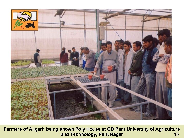 Farmers of Aligarh being shown Poly House at GB Pant University of Agriculture and