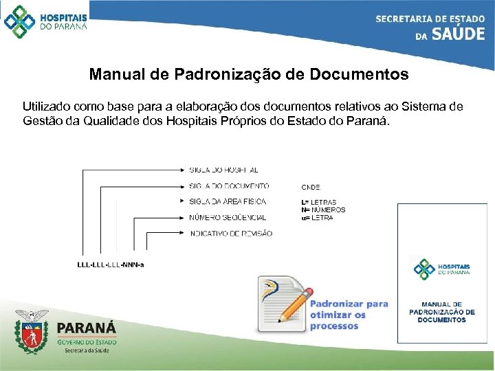 Manual de Padronização de Documentos Utilizado como base para a elaboração dos documentos relativos