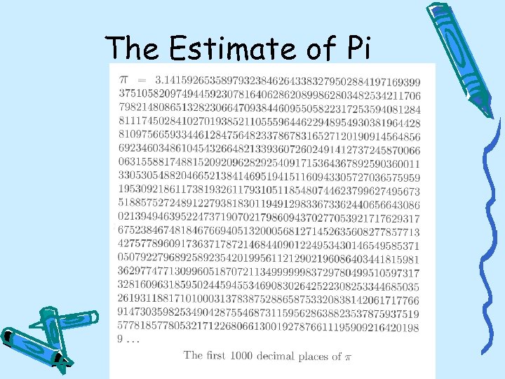 The Estimate of Pi 