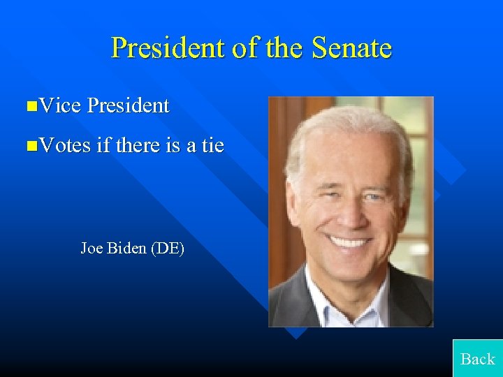 President of the Senate n. Vice President n. Votes if there is a tie