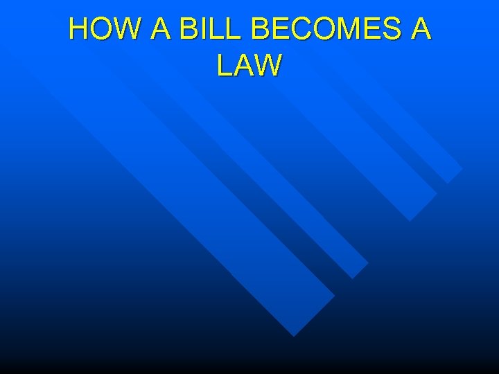 HOW A BILL BECOMES A LAW 