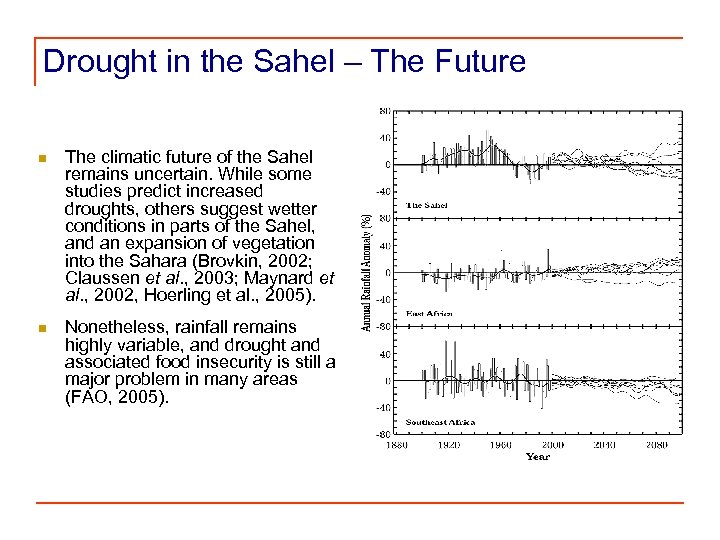 Drought in the Sahel – The Future n The climatic future of the Sahel