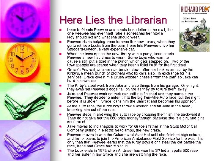 Here Lies the Librarian n n Irene befriends Peewee and sends her a letter