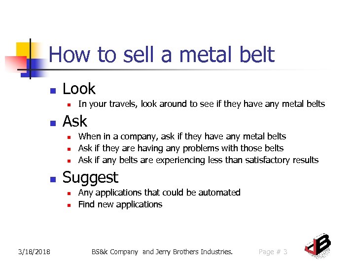 How to sell a metal belt n Look n n Ask n n When