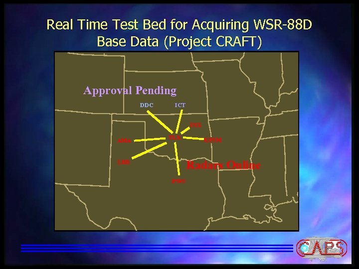 Real Time Test Bed for Acquiring WSR-88 D Base Data (Project CRAFT) Approval Pending