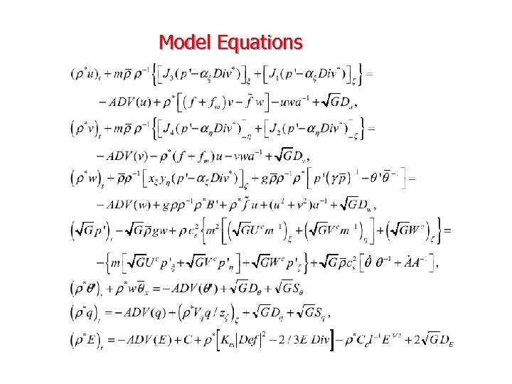 Model Equations 