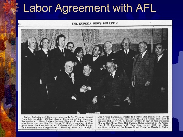 Labor Agreement with AFL 