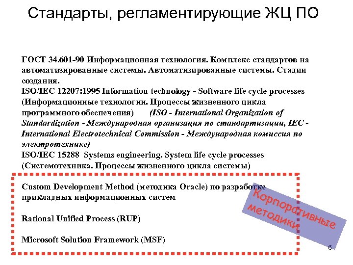 Стандарты, регламентирующие ЖЦ ПО ГОСТ 34. 601 -90 Информационная технология. Комплекс стандартов на автоматизированные