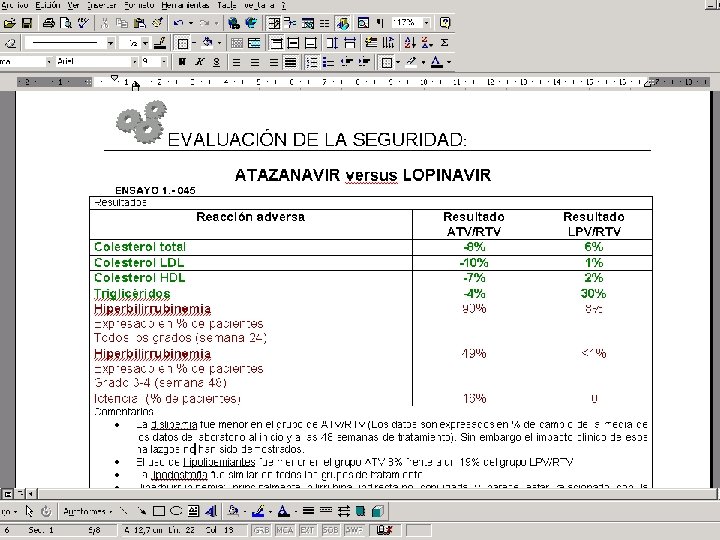 NOVEDADES TERAPEUTICAS Y SEGURIDAD 