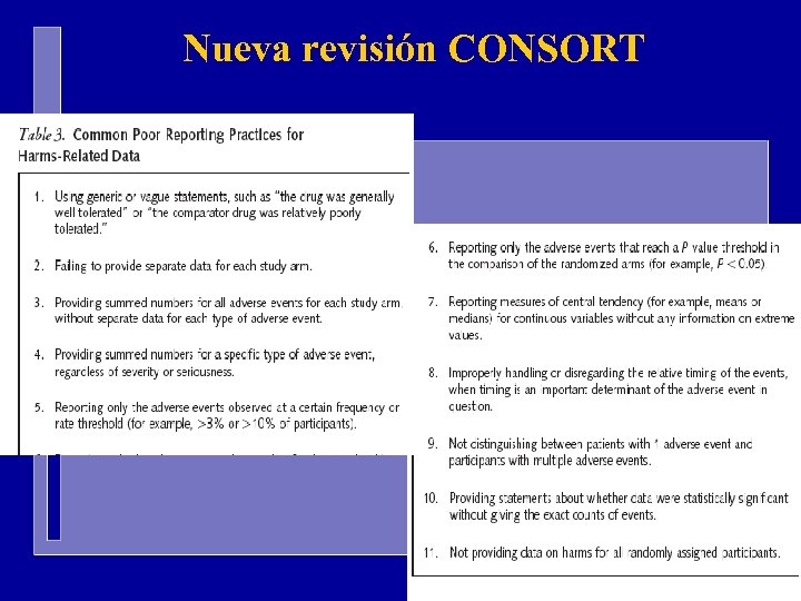 Nueva revisión CONSORT n Nueva versiíon del CONSORT 