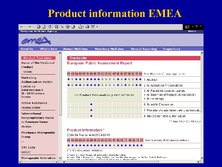 Product information EMEA 