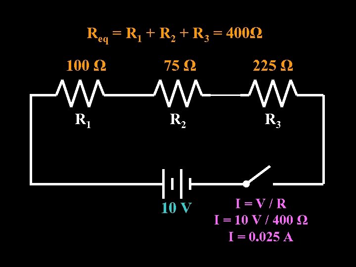 Req = R 1 + R 2 + R 3 = 400Ω 100 Ω